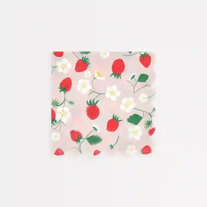 Servilletas Pequeñas de Fresas y Flores