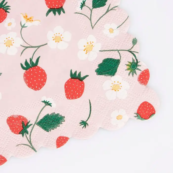 Servilletas Pequeñas de Fresas y Flores - Imagen 2