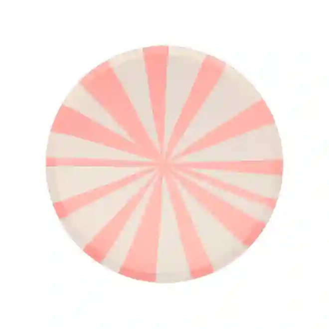 Small pink stripe dishes