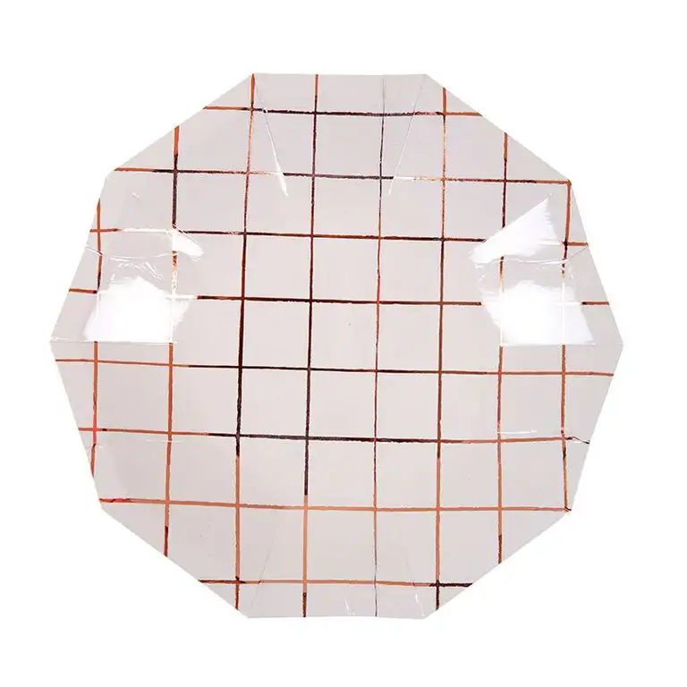 Small pink gold grid plates