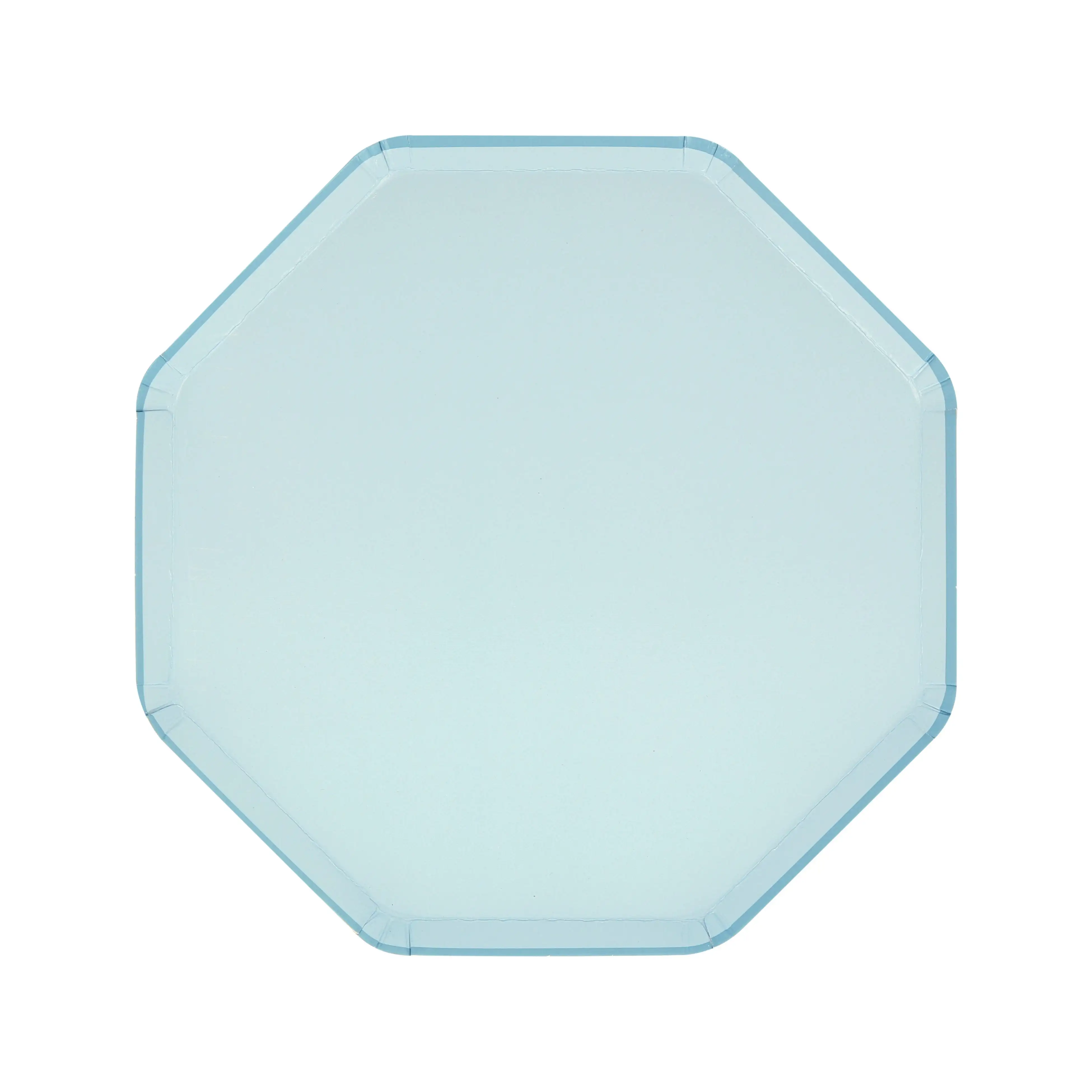 Platos pequeños octagonales azul cielo