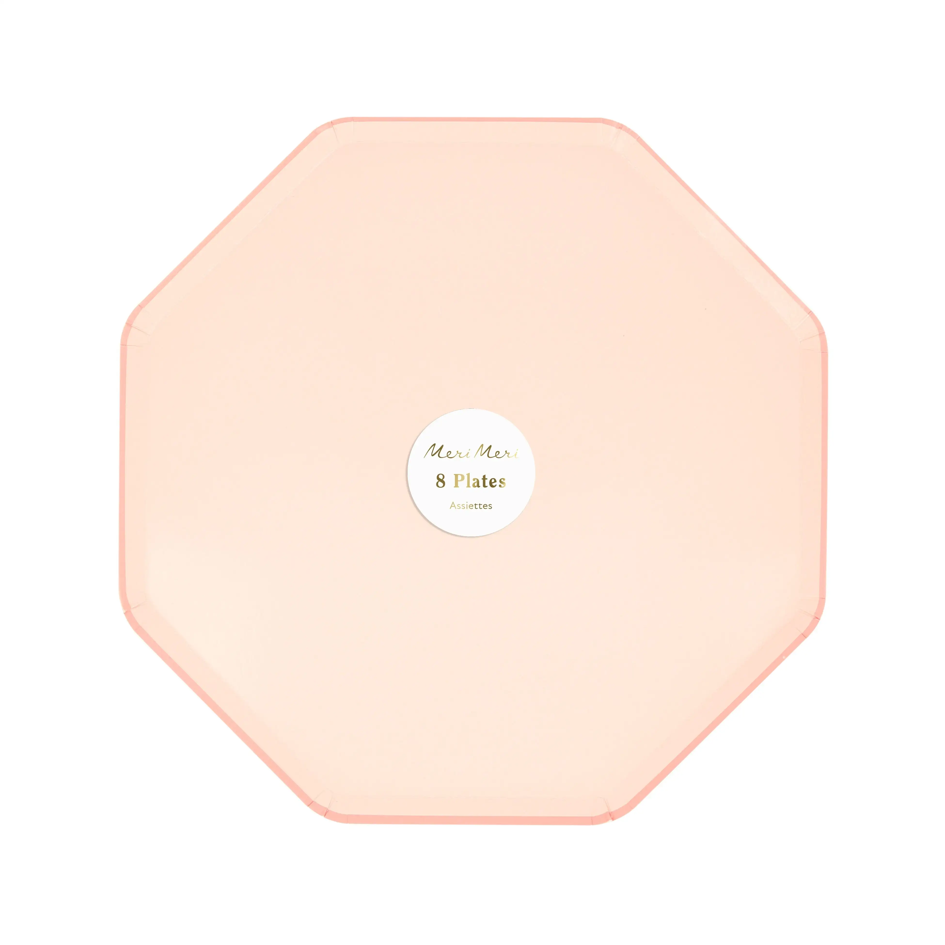 Small octagonal dishes pink stick - Image 2