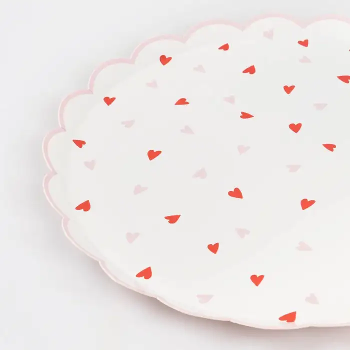 Vintage Dishes of Red Hearts and Festoneted Borders - Image 2