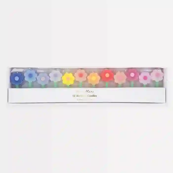 Velas de margaritas arcoiris