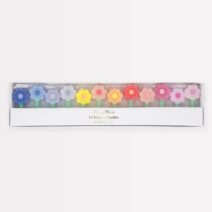 Velas de margaritas arcoiris