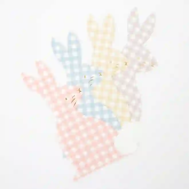 Bunny napkins in 4 colors vichy