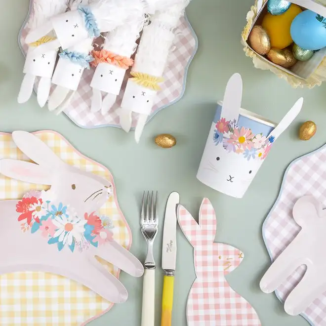 Bunny napkins in 4 colors vichy - Image 2