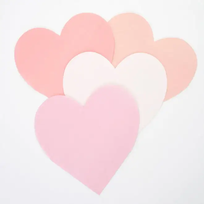 Great heart napkins in 3 tones