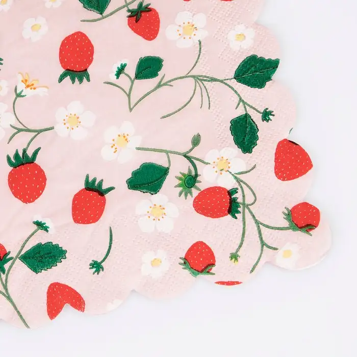 Servilletas Grandes de Fresas y Flores - Imagen 2