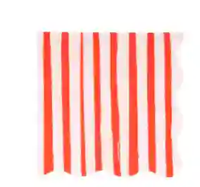 Large red striped napkins