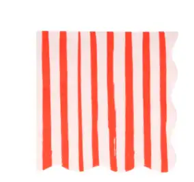 Large red striped napkins