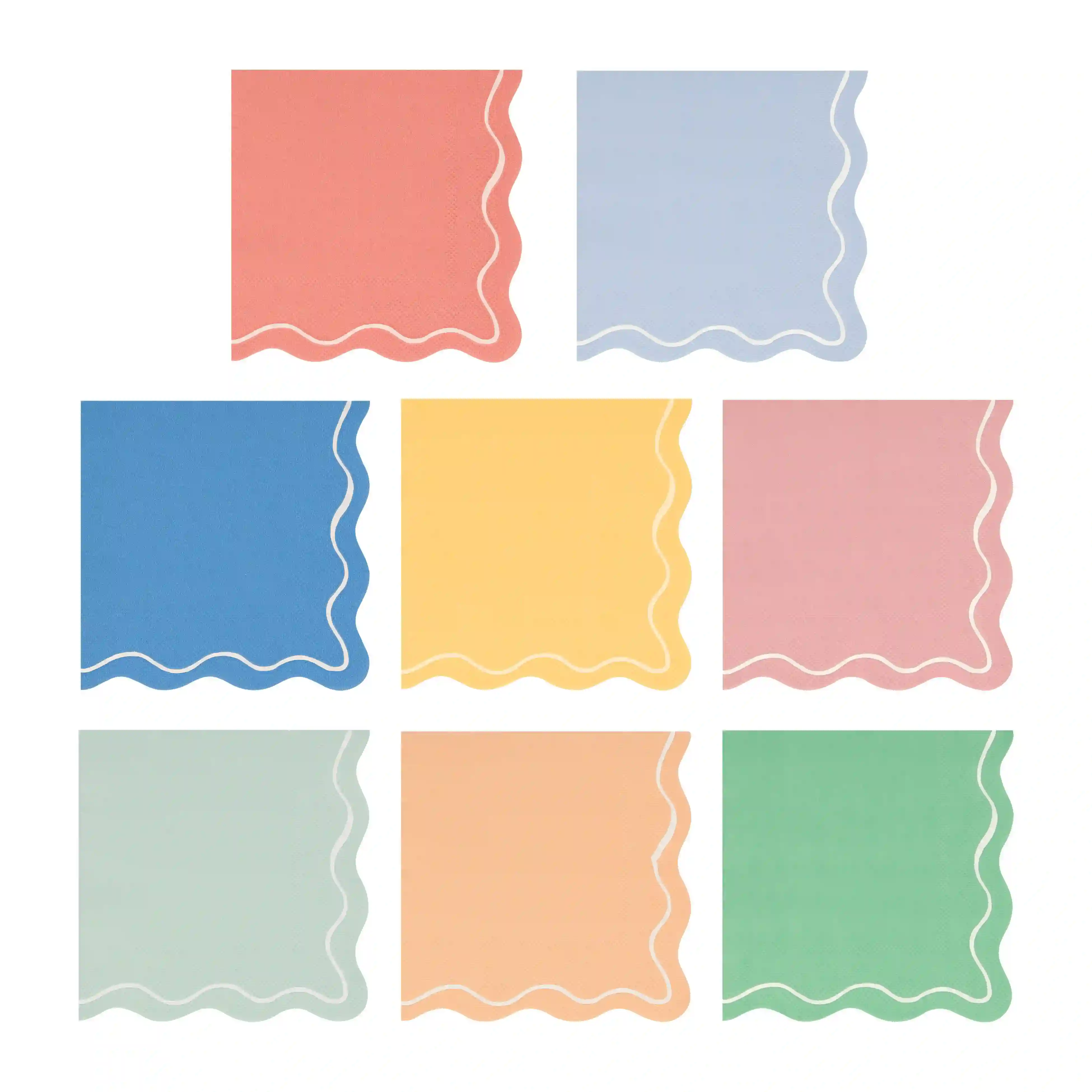 Small napkins with wavy edge