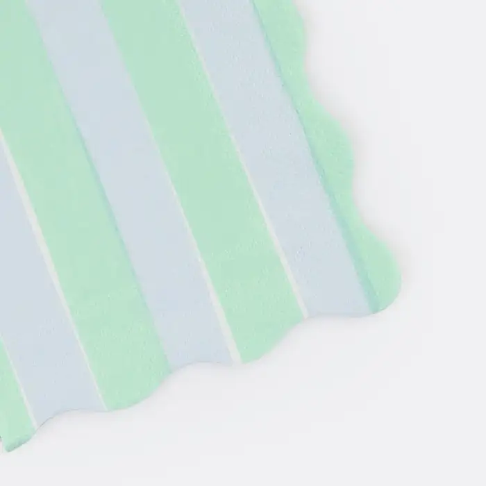 Servilletas Pequeñas Pastel con Rayas Pastel y Borde Ondulado - Imagen 2