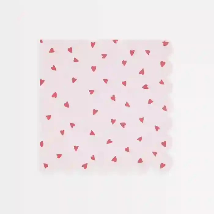 Vintage napkins of red hearts and feast -edged edges