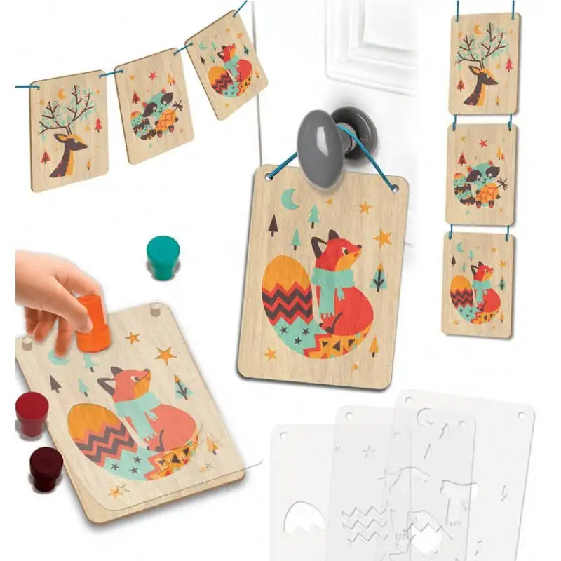 Tampography on wood, forest animals - Image 2