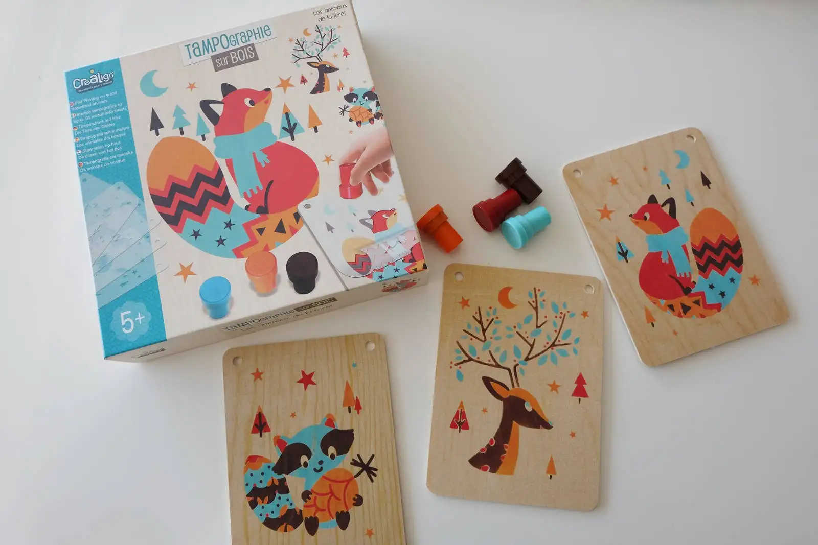 Tampography on wood, forest animals - Image 3