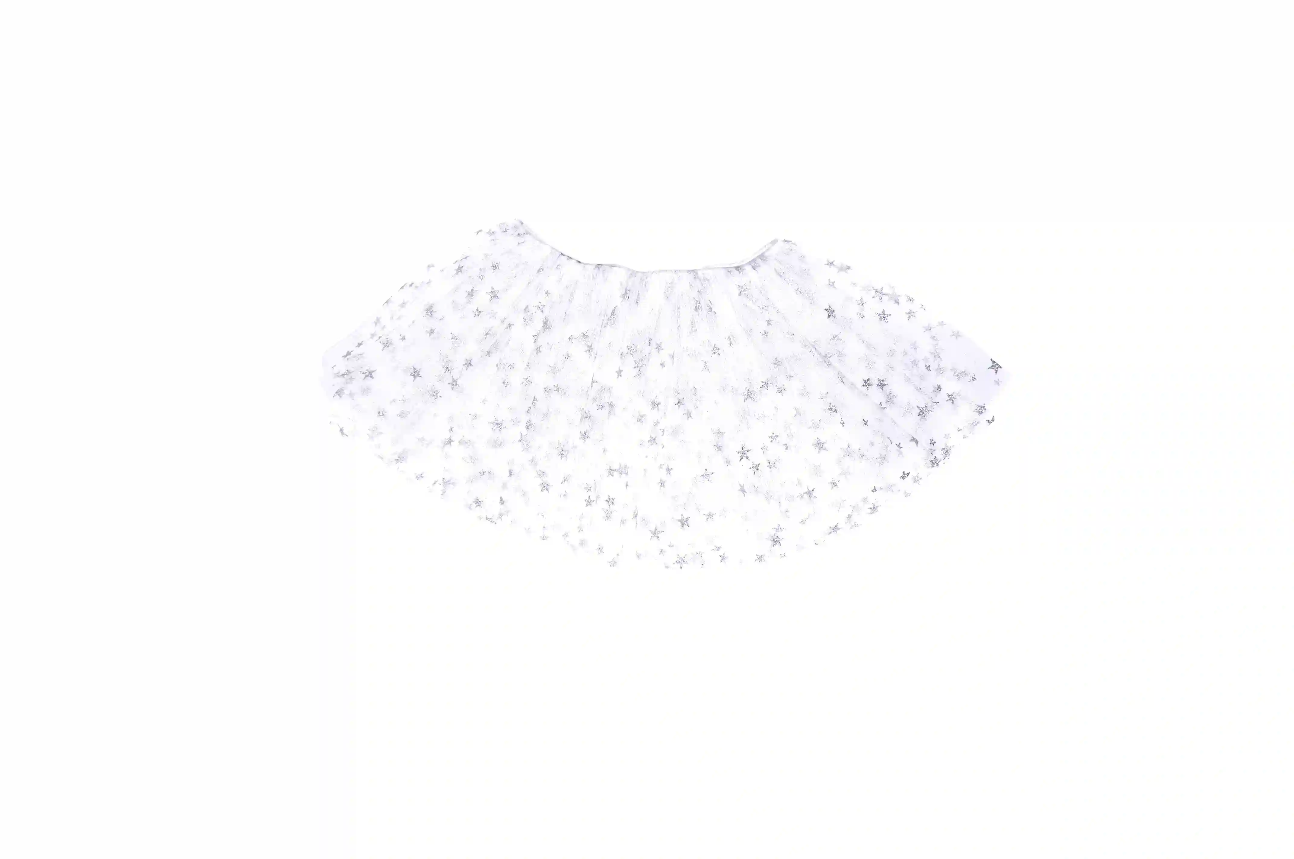 Tutú corto de tul blanco con estrella plateada