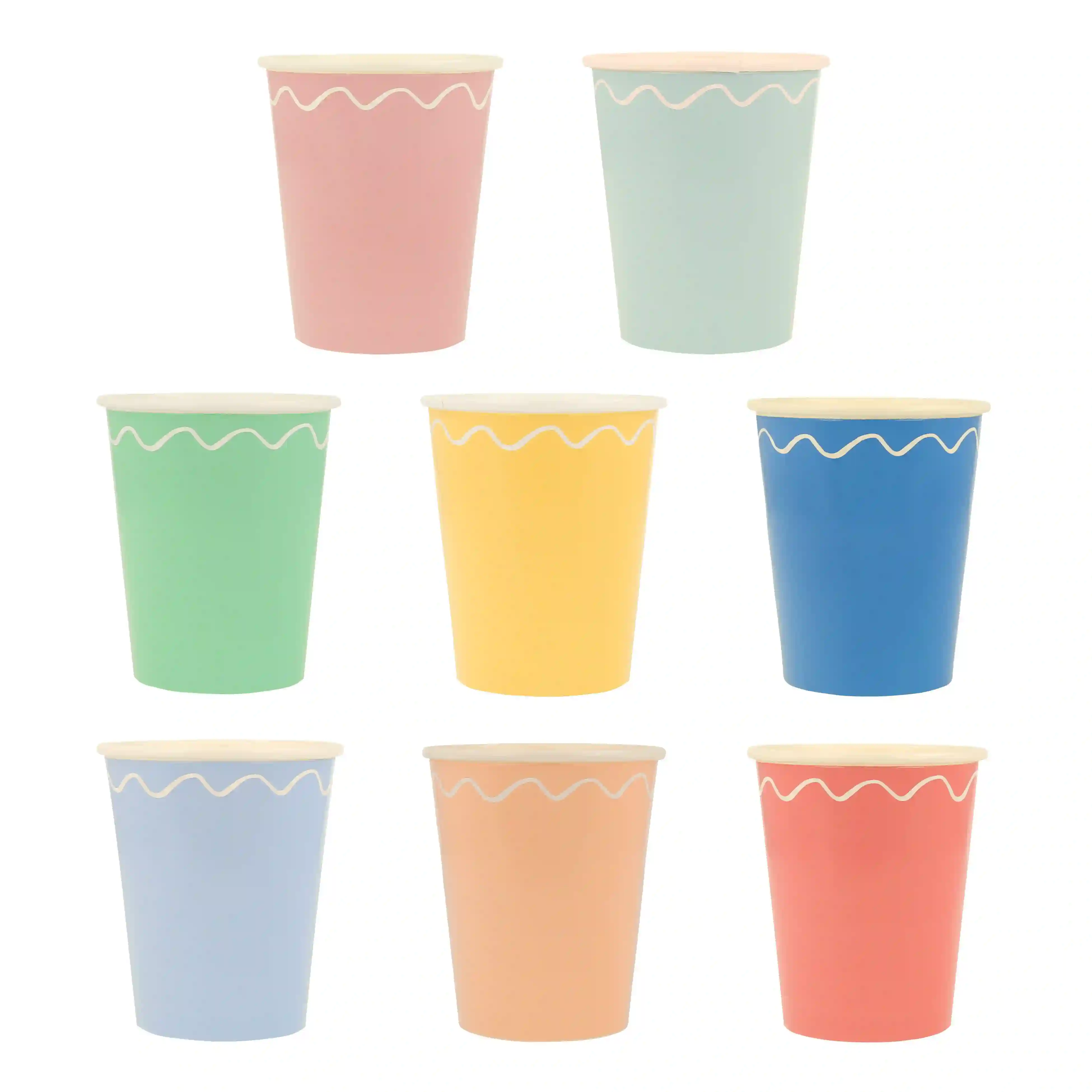 Vasos con borde ondulado