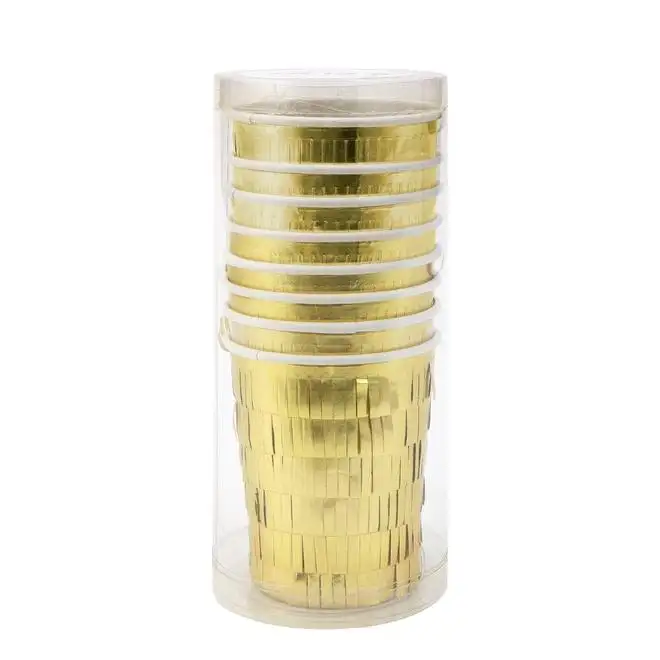 Vasos con flecos dorados - Imagen 2