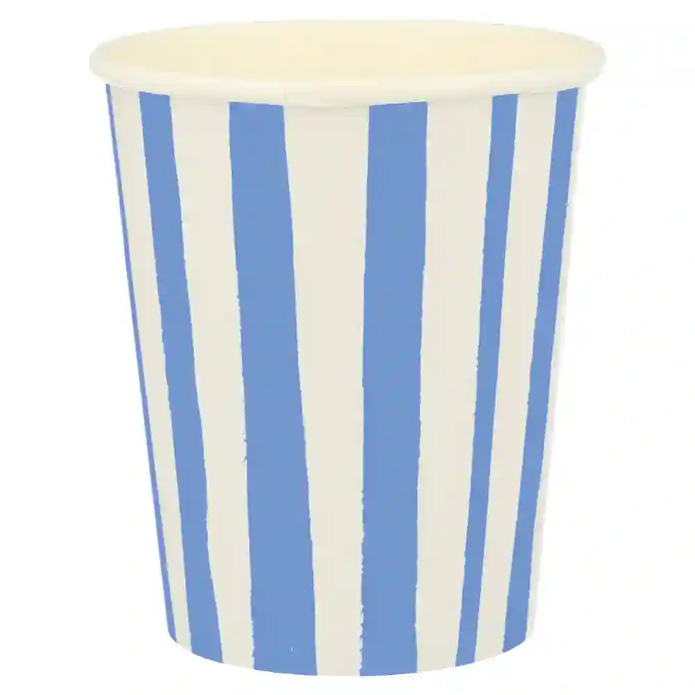 Vasos de rayas azules