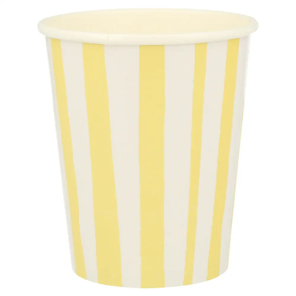 Vasos de rayas color amarillo