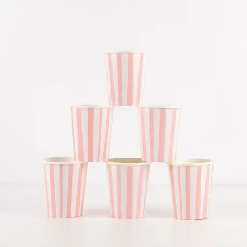 Vasos de rayas rosas - Imagen 2