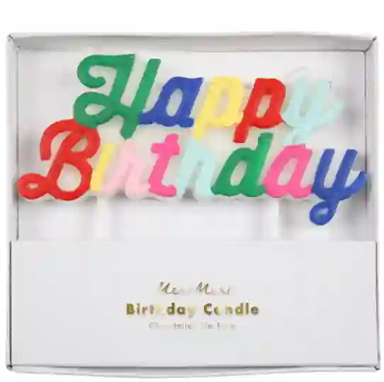 Multicolor candle happy birthday