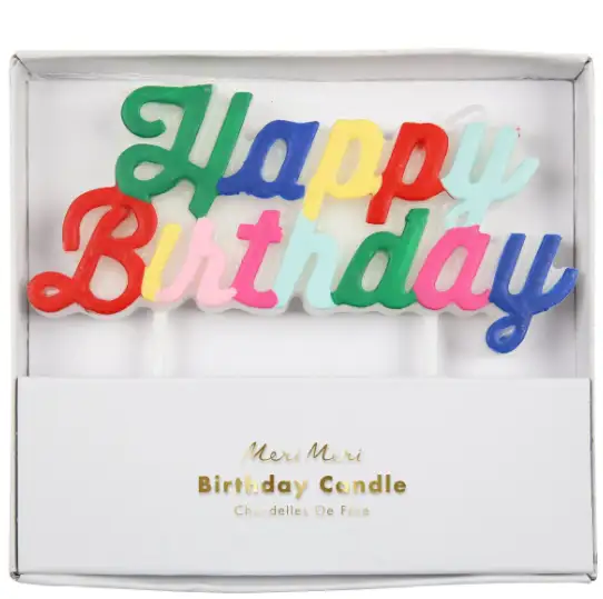 Multicolor candle happy birthday