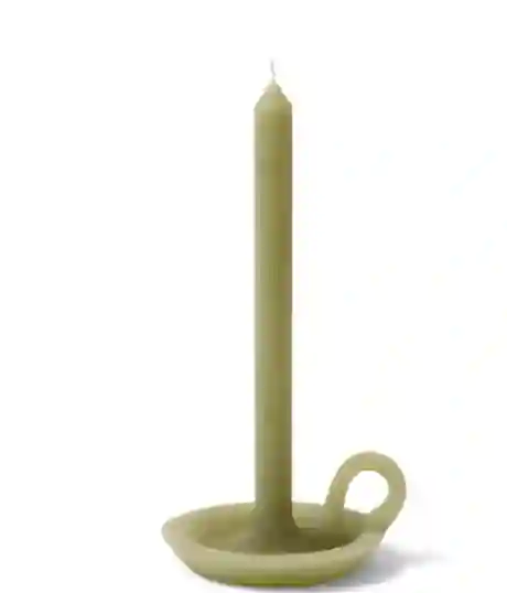 Vela verde oscuro con plato