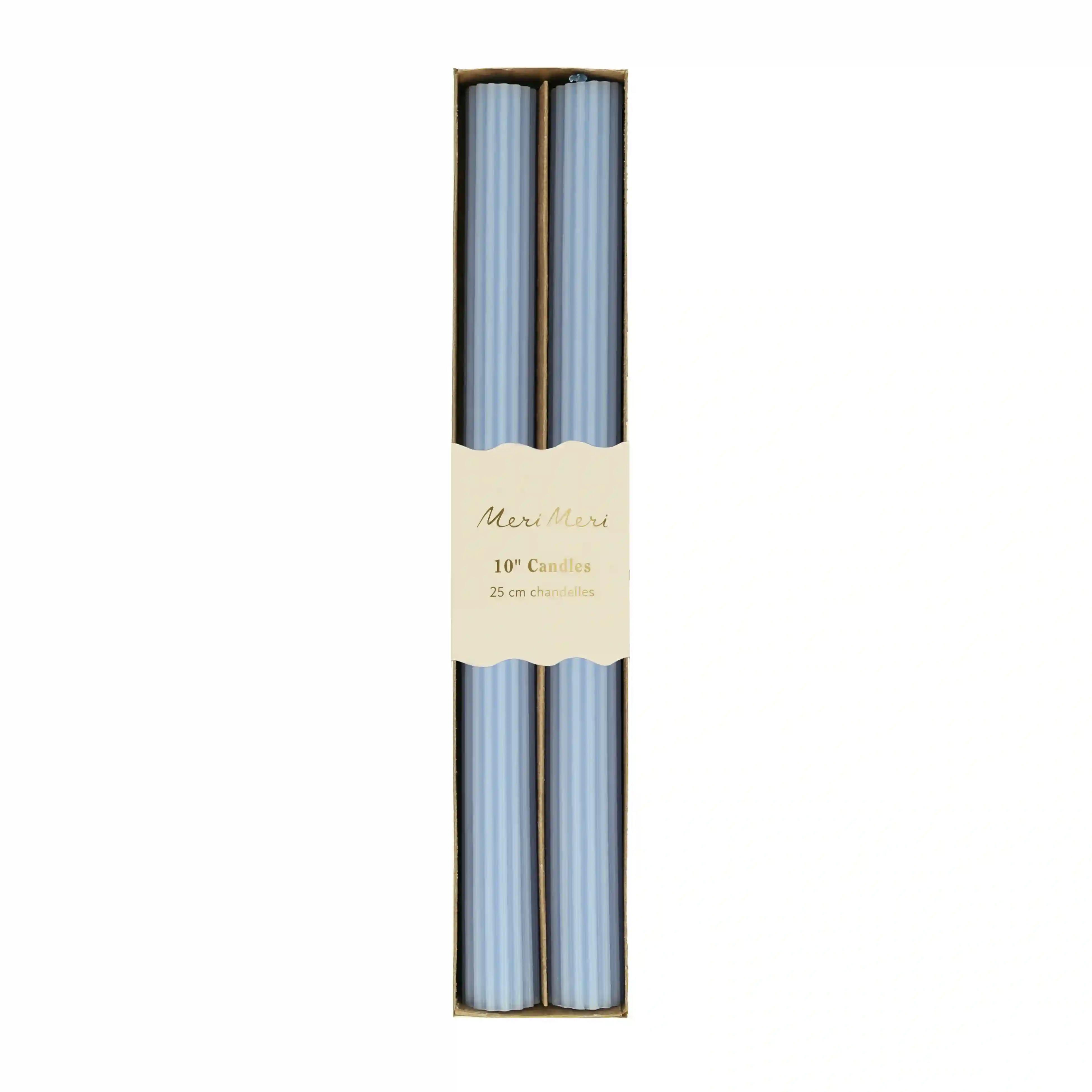 Velas de mesa azul pastel