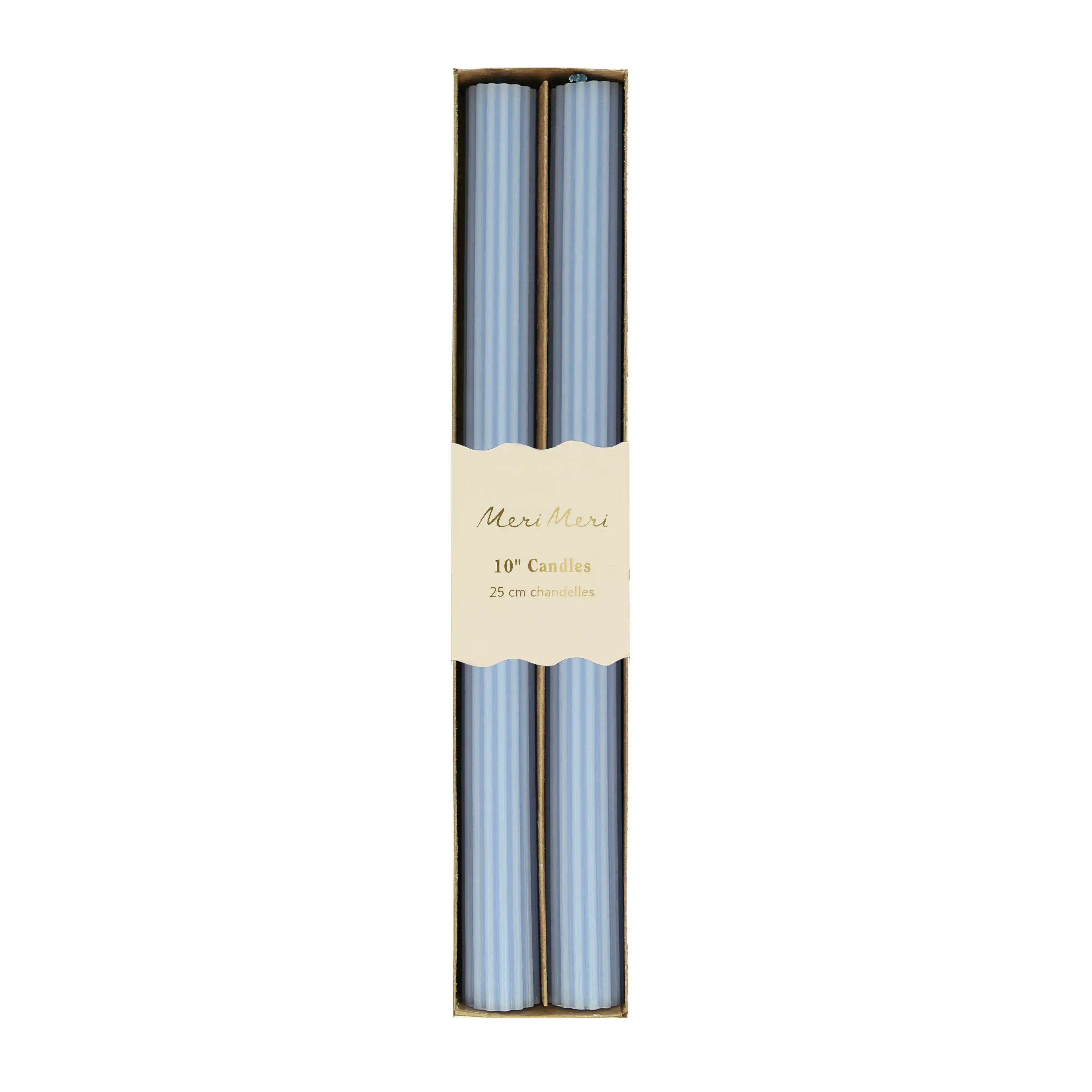 Velas de mesa azul pastel