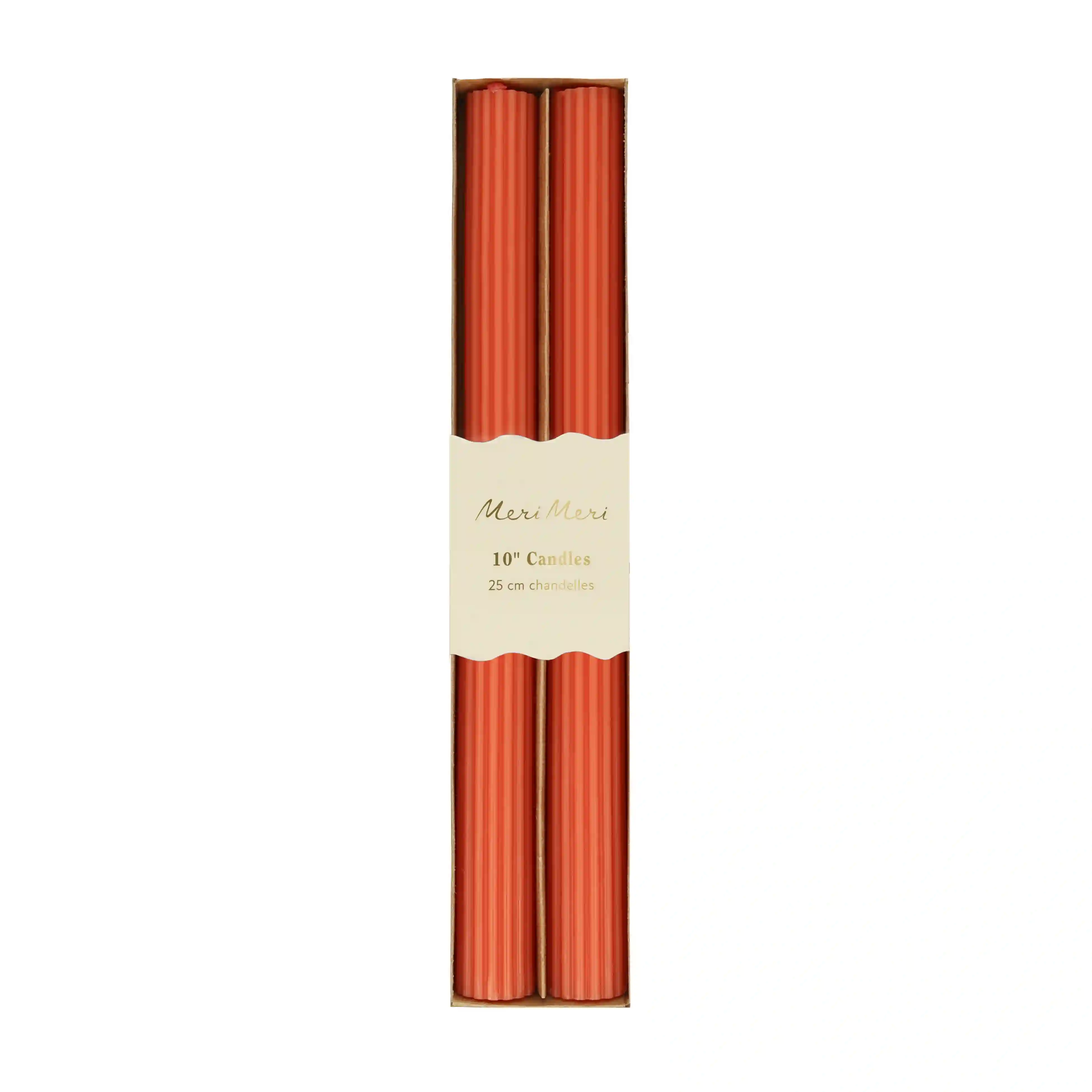 Velas de mesa rojo coral