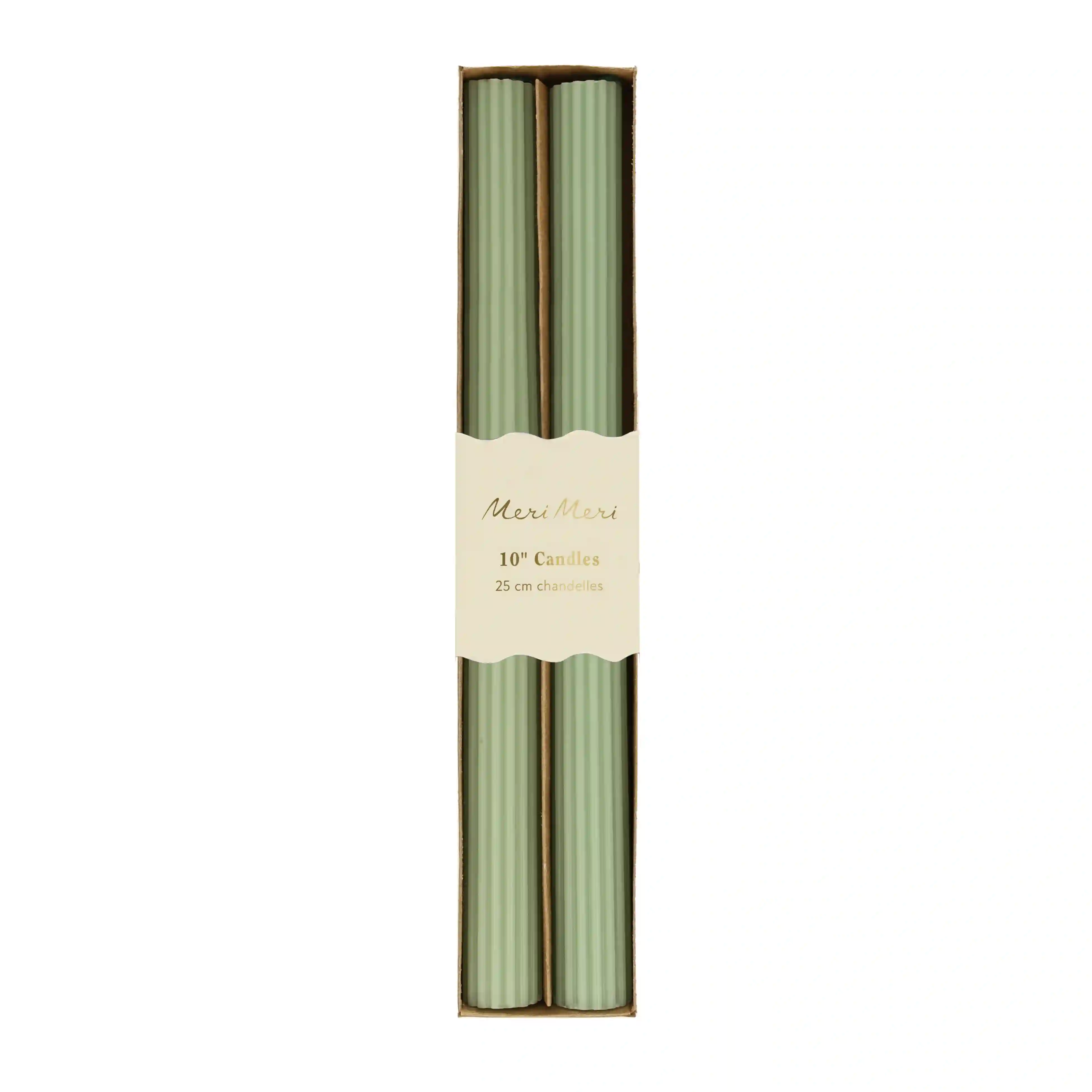 Velas de mesa verdes