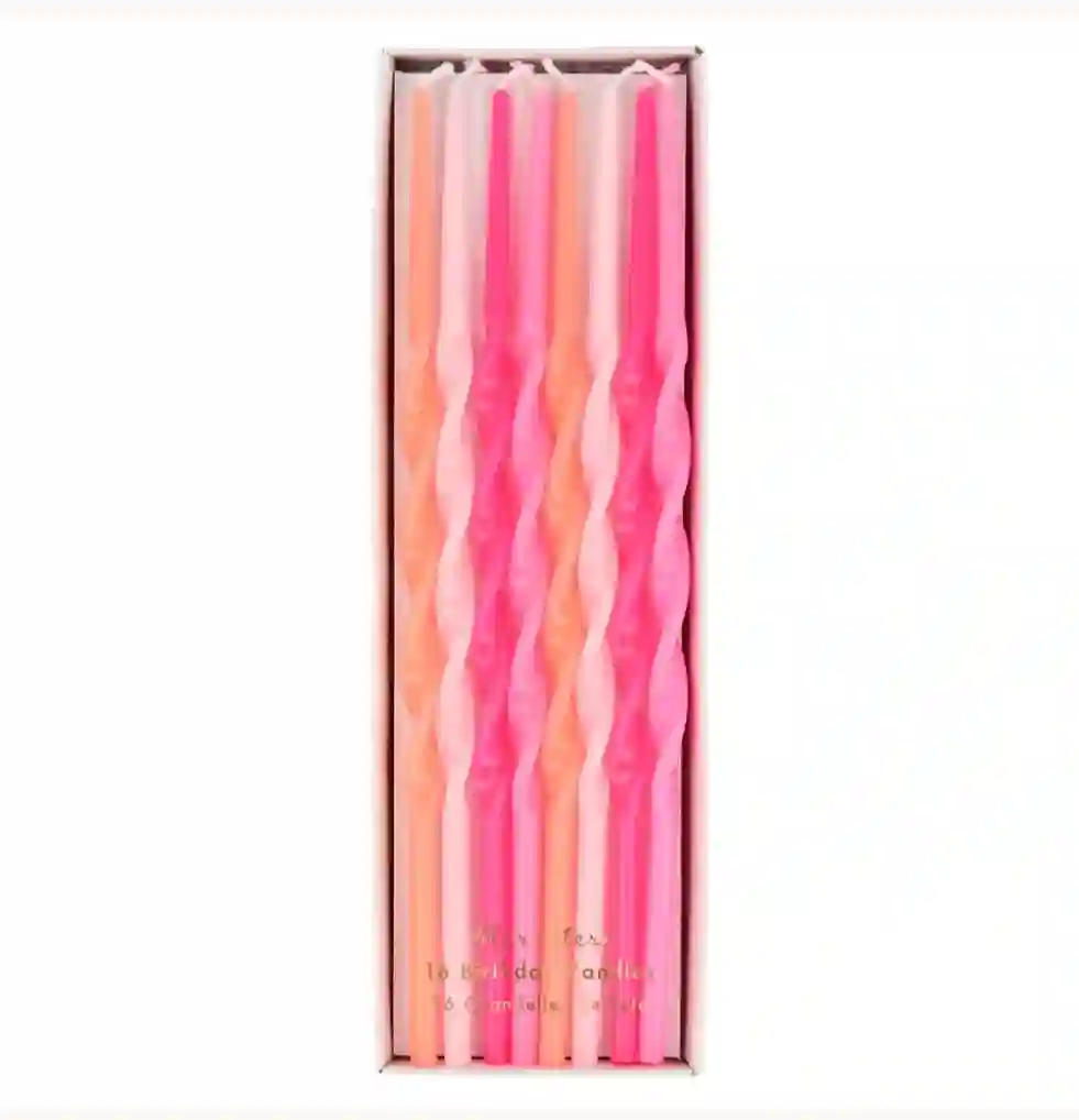 Rose twisted long candles