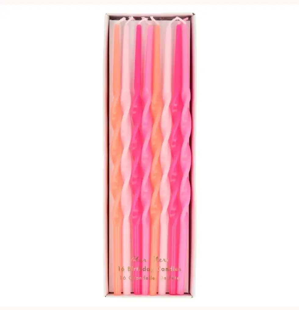 Rose twisted long candles