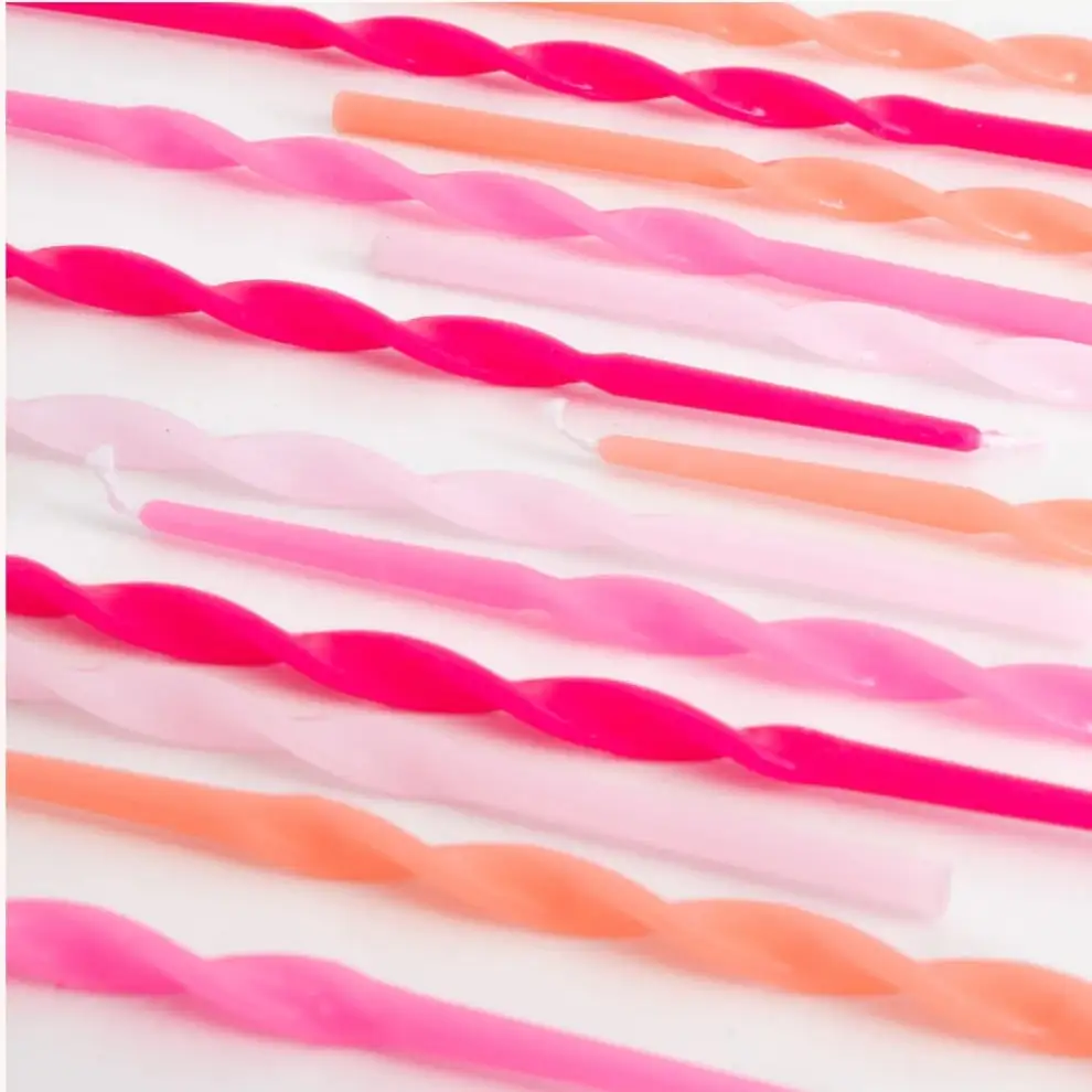 Rose twisted long candles - Image 2