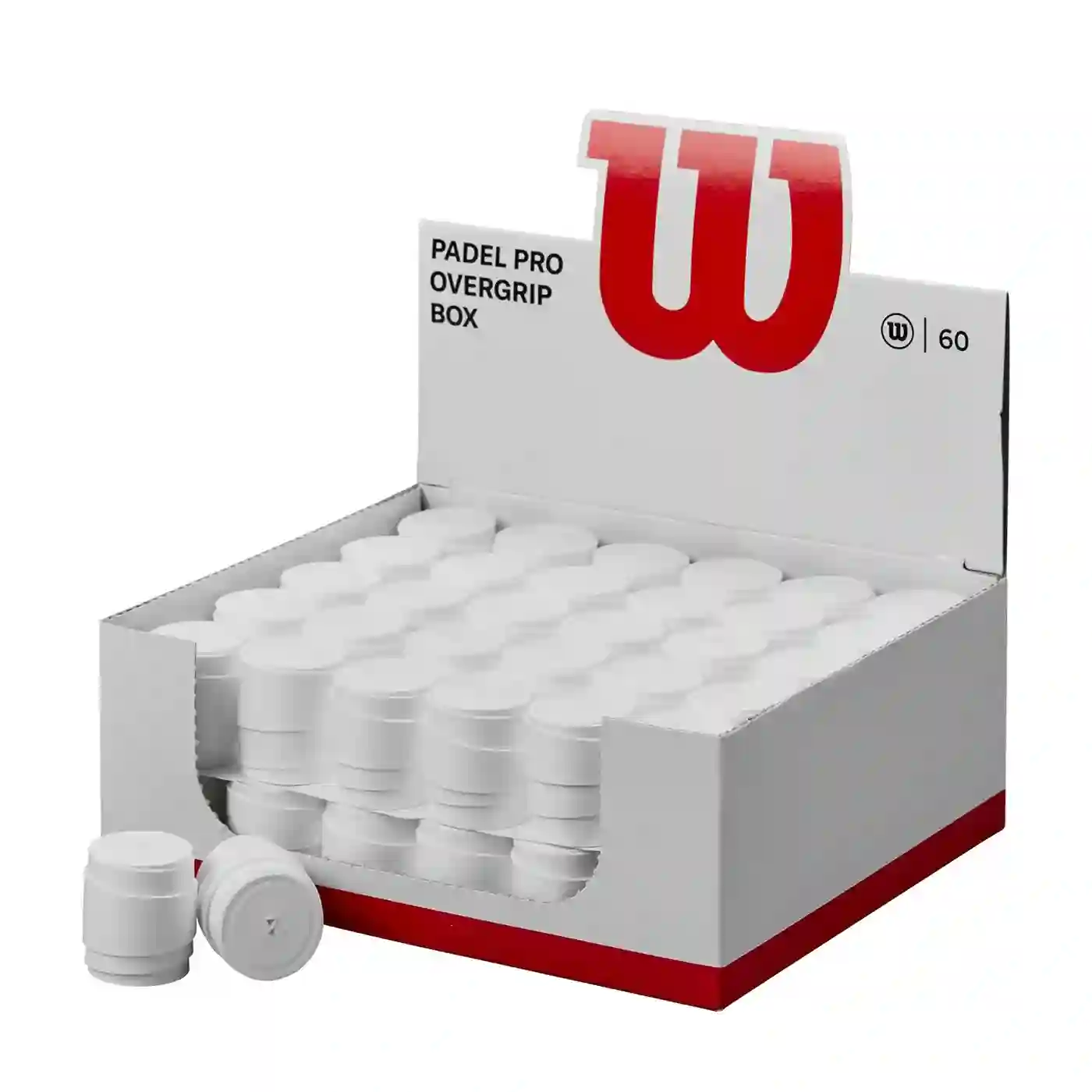 Caja Wilson Pro Overgrip Padel Blanco 60 unidades