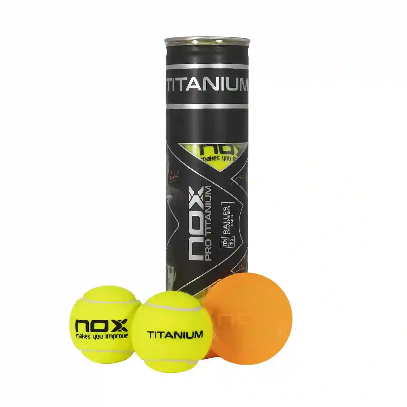 NOX Bote De 4 Pelotas Padel Pro Titanium