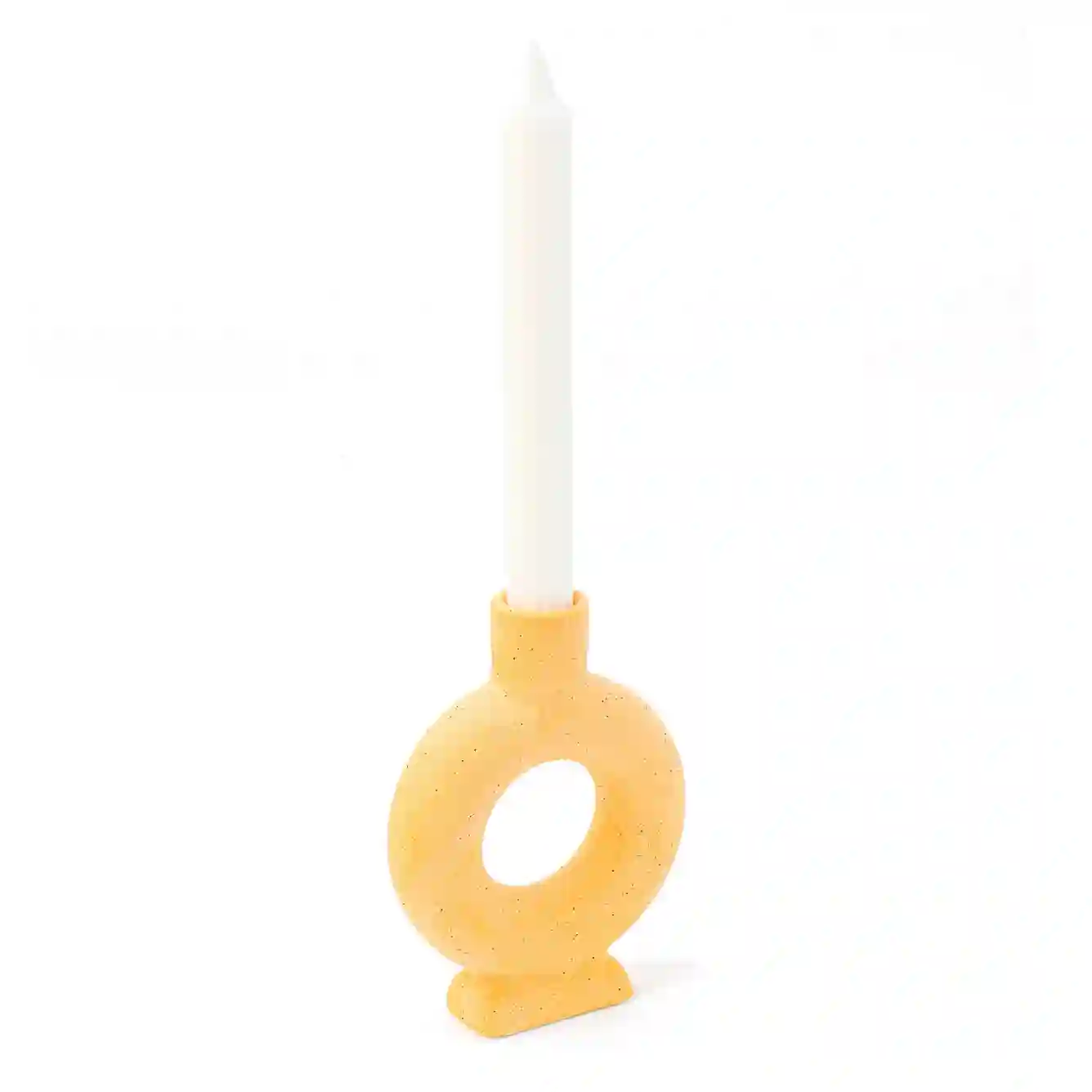 Candelador de cerámica ovalada naranja