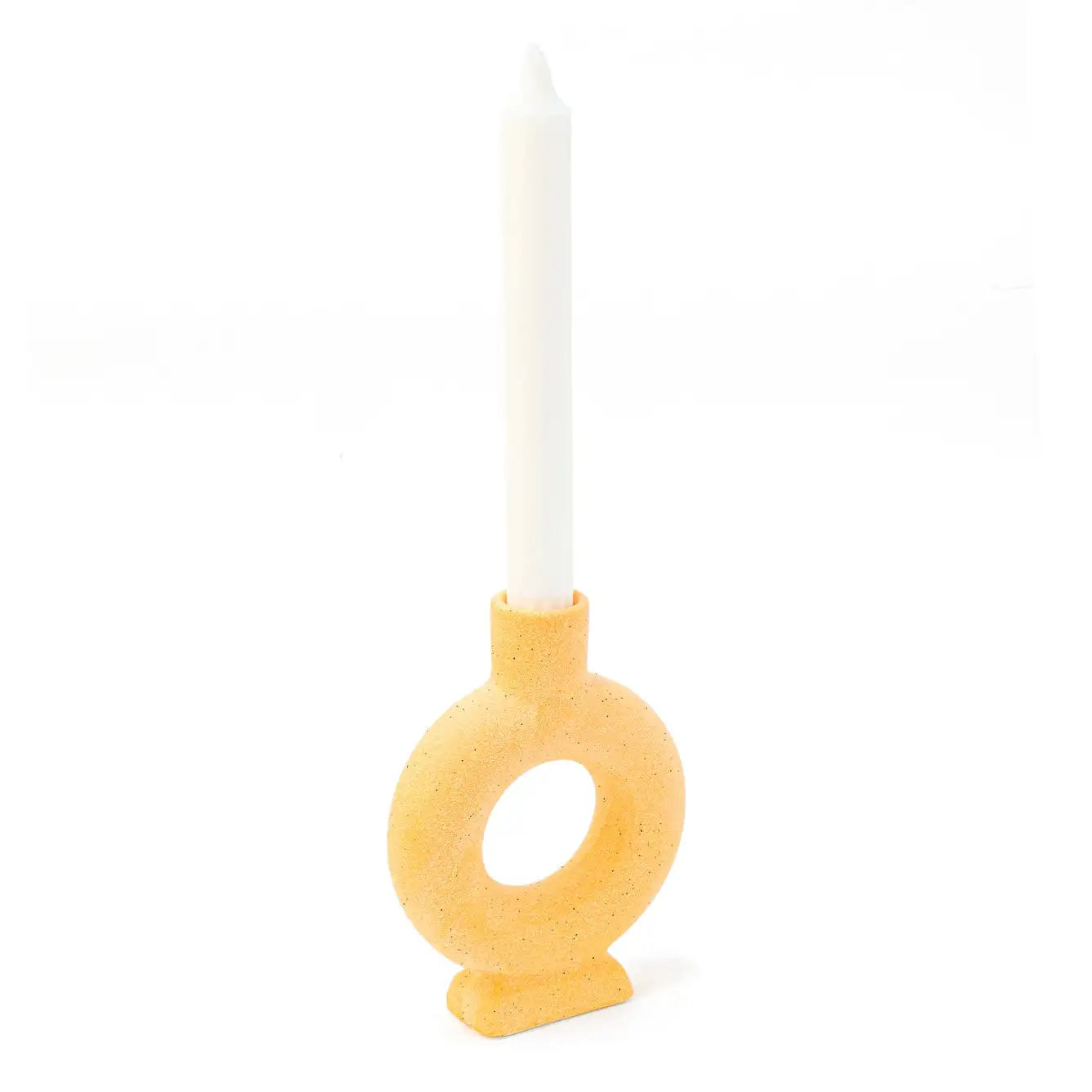 Candelador de cerámica ovalada naranja