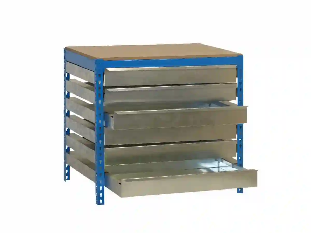 Estanteria SIMONWORK BT5 BOX6 1200 AZUL/MADERA - 448100645127513 - Simon Rack