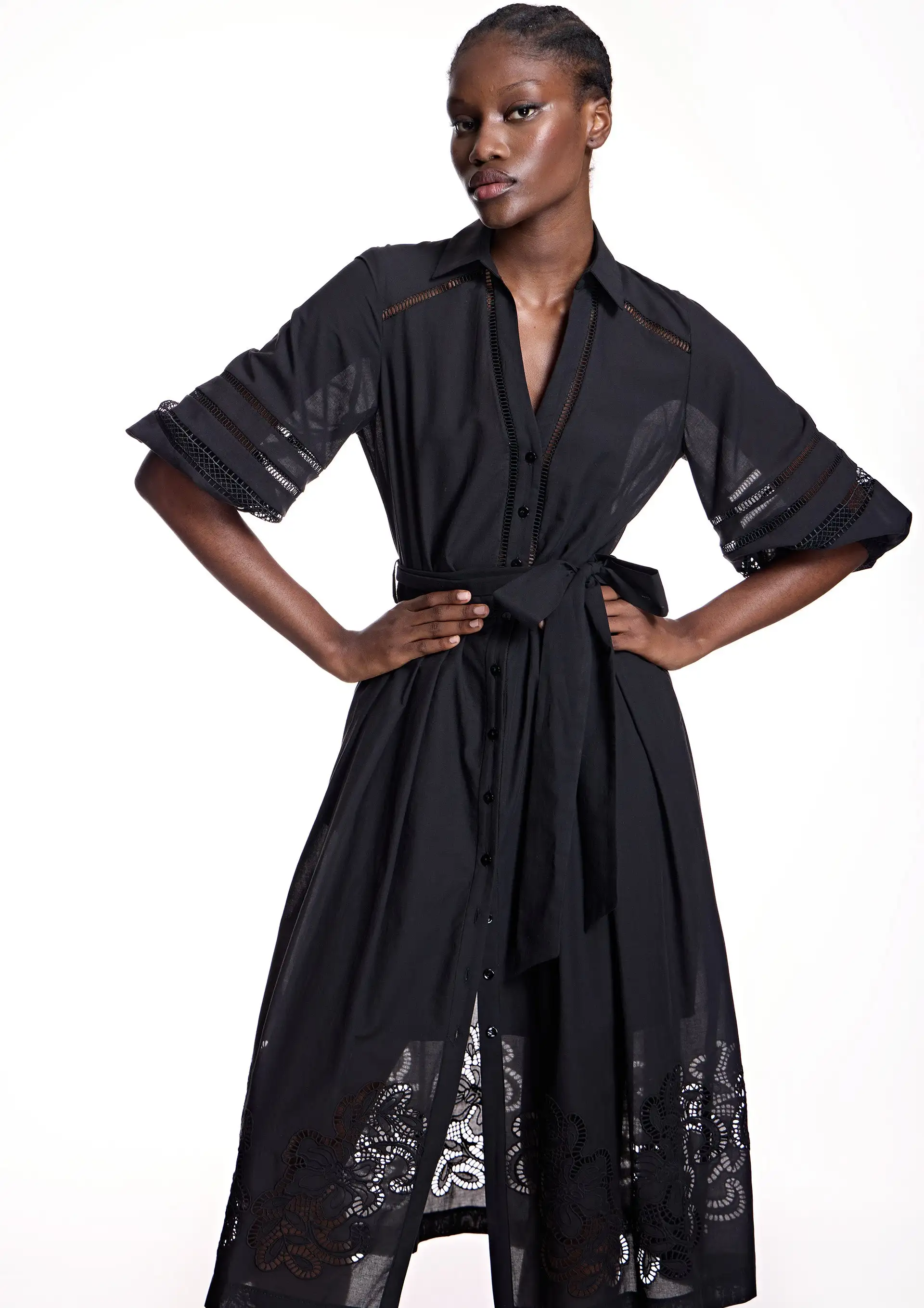 Vestido ALBA CONDE midi en negro