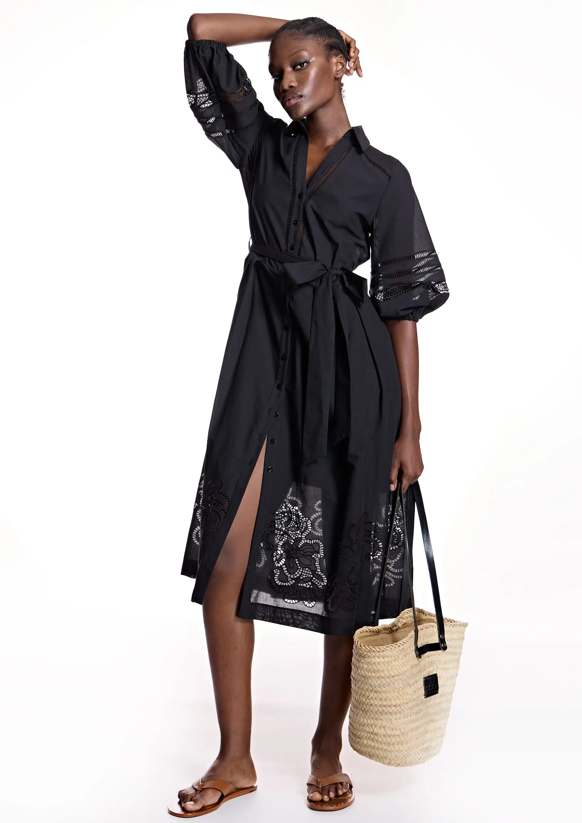 Vestido ALBA CONDE midi en negro - Imagen 5