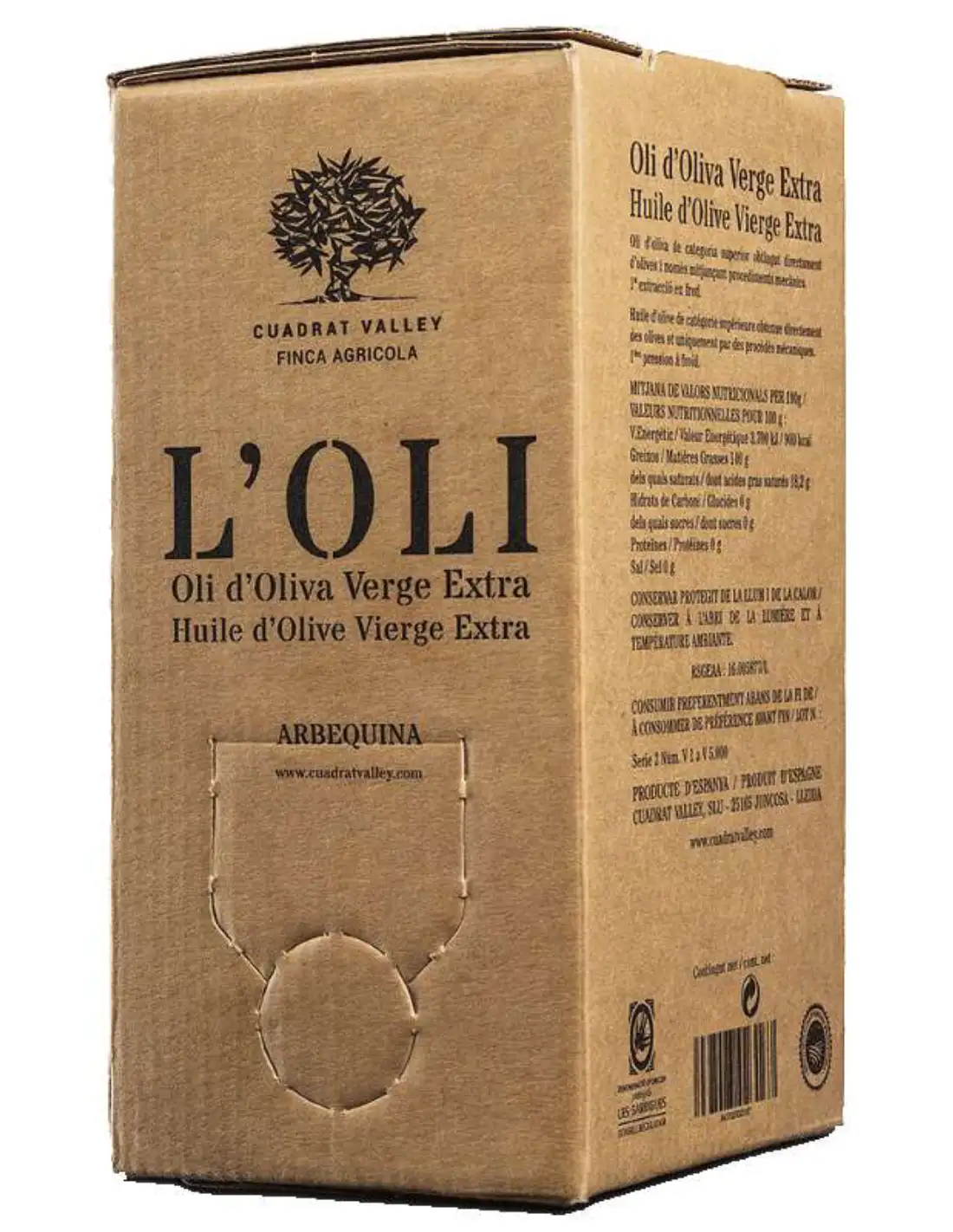 Cuadrat Valley L'Ali Arbequina - Bag in Box 5L