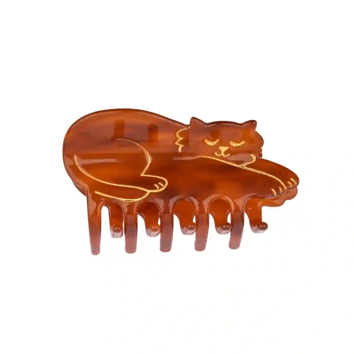 Gato marrón de garra de cabello