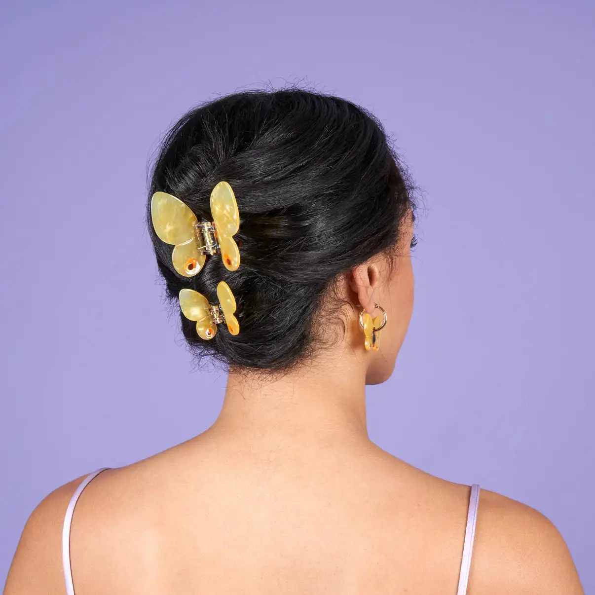Mariposa amarilla para el cabello - Imagen 2