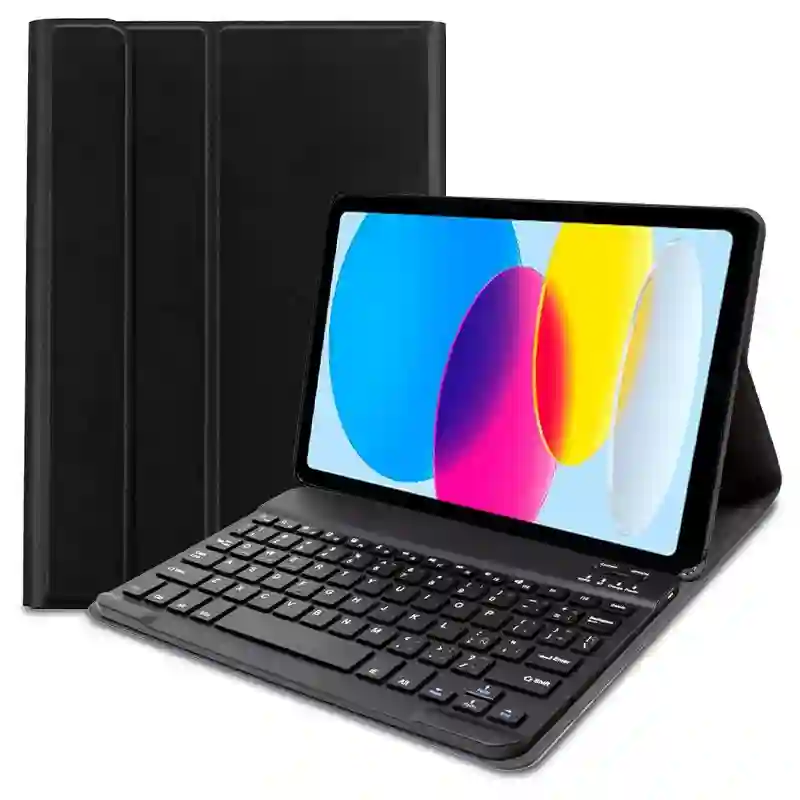 Funda COOL para iPad (2022 / 2024) 10.9 Pulg (10 Gen.) Teclado Bluetooth Polipiel Negro