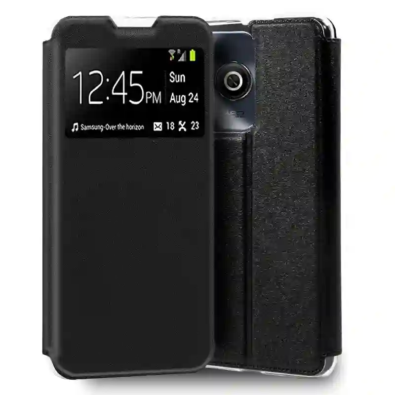 Funda COOL Flip Cover para ZTE Blade A75 Liso Negro