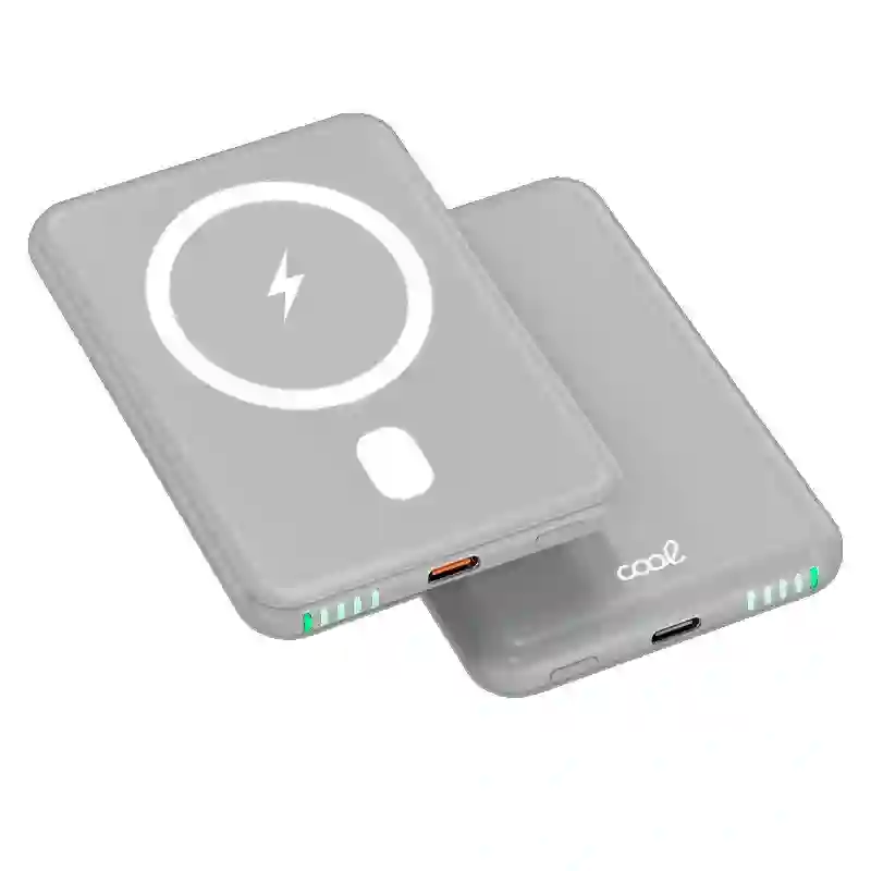Universal magnetic external battery Power Bank qi 5000 mAh cool gray