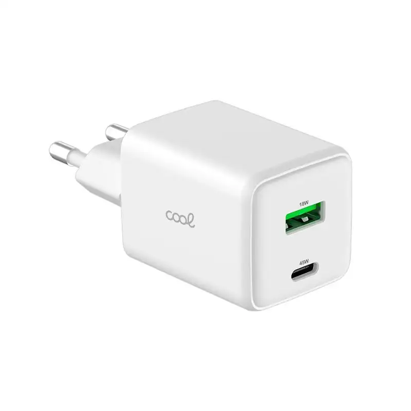 Ultra Fast Dual Universal Network Loader (PD) Type-C + Usb Cool (45W) Gan Blanco